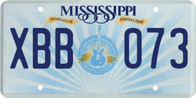 MS license plate XBB073