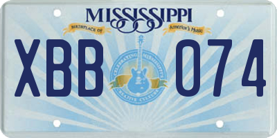 MS license plate XBB074