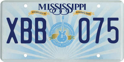 MS license plate XBB075