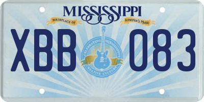 MS license plate XBB083