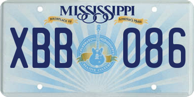 MS license plate XBB086