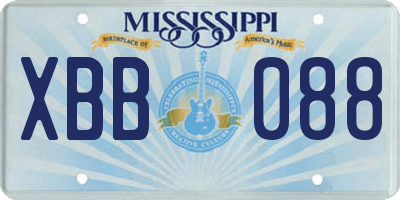 MS license plate XBB088