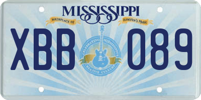 MS license plate XBB089