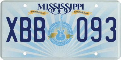 MS license plate XBB093