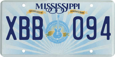 MS license plate XBB094