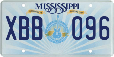MS license plate XBB096