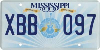MS license plate XBB097