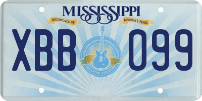 MS license plate XBB099