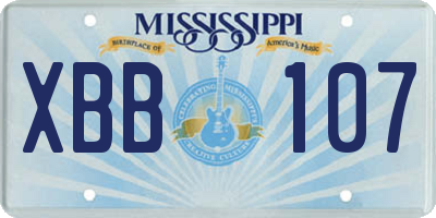 MS license plate XBB107