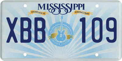 MS license plate XBB109