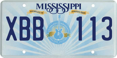MS license plate XBB113