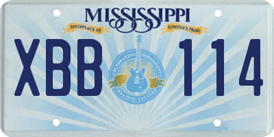 MS license plate XBB114