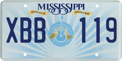 MS license plate XBB119