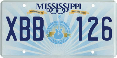 MS license plate XBB126