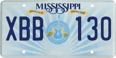MS license plate XBB130
