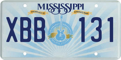 MS license plate XBB131