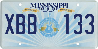 MS license plate XBB133