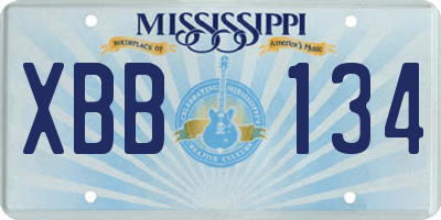 MS license plate XBB134
