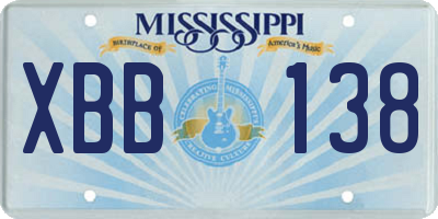 MS license plate XBB138