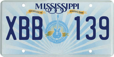 MS license plate XBB139
