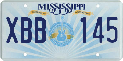 MS license plate XBB145