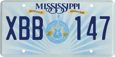 MS license plate XBB147