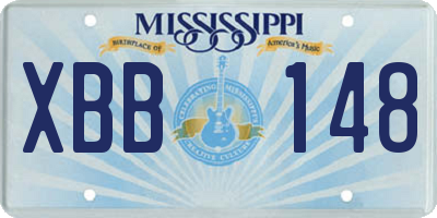 MS license plate XBB148