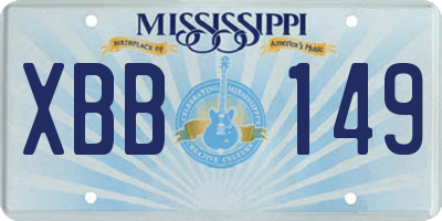 MS license plate XBB149