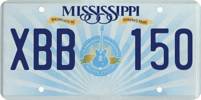 MS license plate XBB150