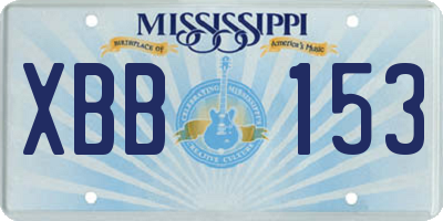 MS license plate XBB153