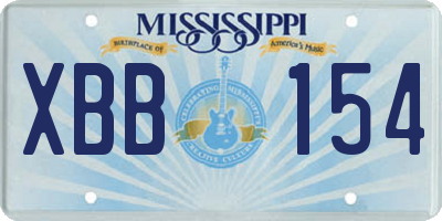 MS license plate XBB154