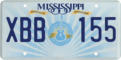 MS license plate XBB155