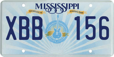 MS license plate XBB156