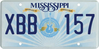 MS license plate XBB157