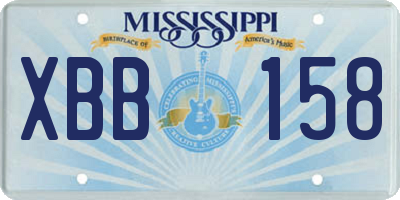 MS license plate XBB158
