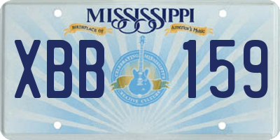 MS license plate XBB159
