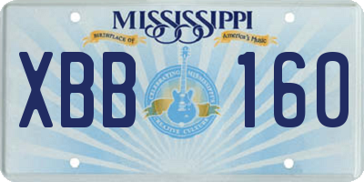 MS license plate XBB160