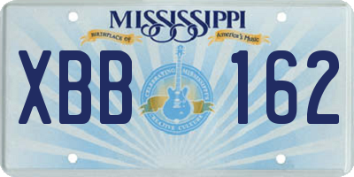 MS license plate XBB162