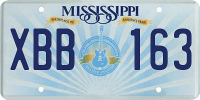 MS license plate XBB163