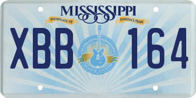 MS license plate XBB164