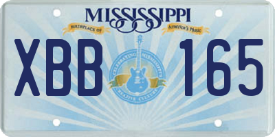 MS license plate XBB165