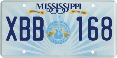 MS license plate XBB168
