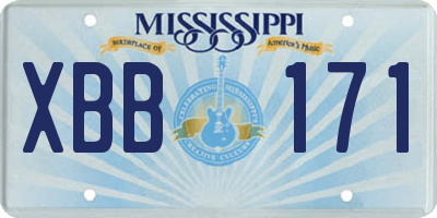 MS license plate XBB171