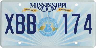MS license plate XBB174