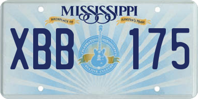 MS license plate XBB175