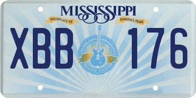 MS license plate XBB176