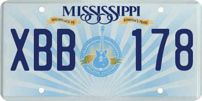 MS license plate XBB178