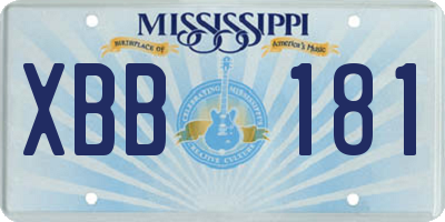 MS license plate XBB181