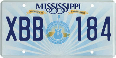 MS license plate XBB184