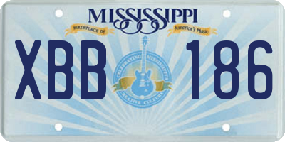 MS license plate XBB186